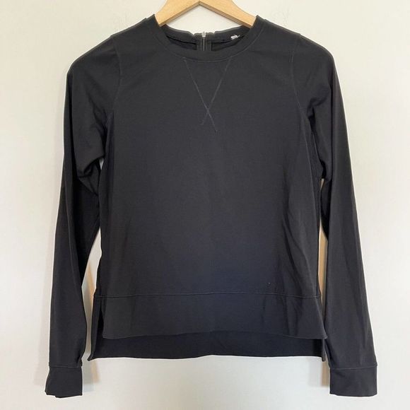Lululemon Run: Warm Up‎ Crew Pullover Sweater Zipper Back Black Size 6? Athletic - Picture 2 of 10